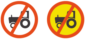 Agricultural vehicles prohibited sign